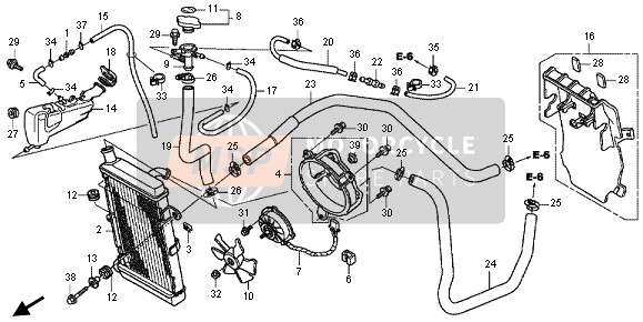 Honda FJS600D 2011 Termosifone per un 2011 Honda FJS600D